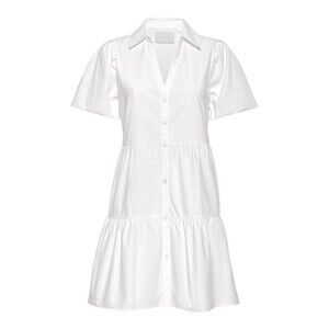 Brochu Walker Womens The Havana Mini Dress Tiered Button Front Ivory Size XS